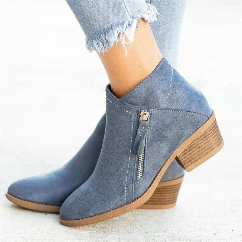 Capucine | Waterproof Low-Top Faux Suede Ankle Boots