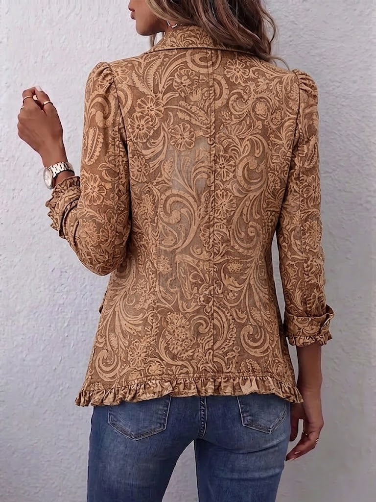 Suzanne | Vintage Bohemian Floral Print Pleated Jacket