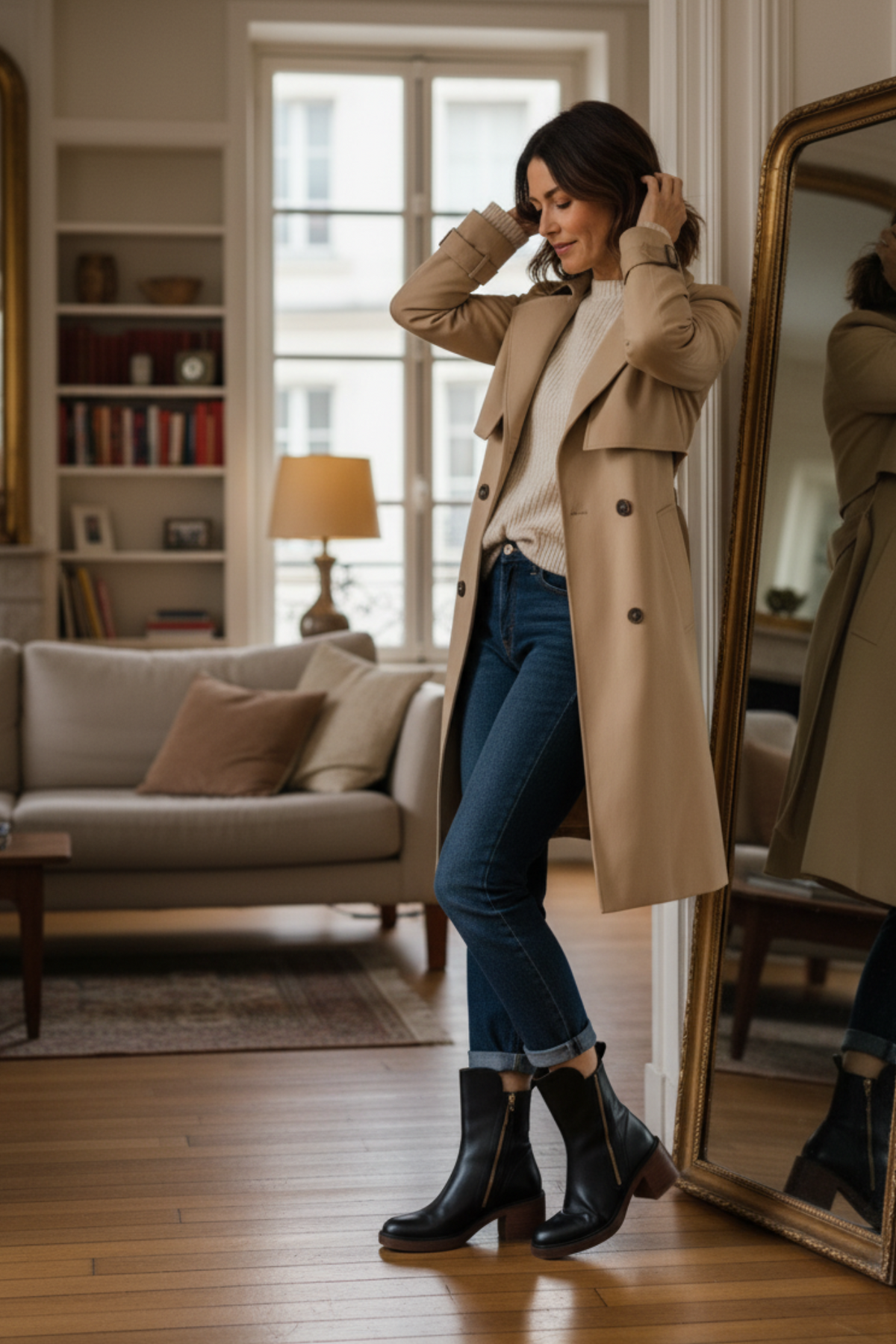 Pernel | Leather Boots with Block Heels