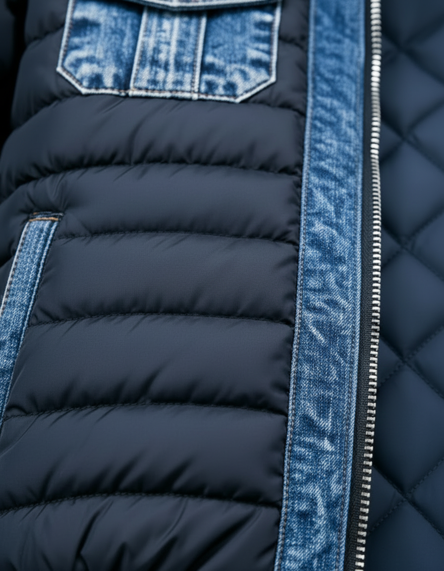 Varel | Quilted Denim Hybrid Jacket