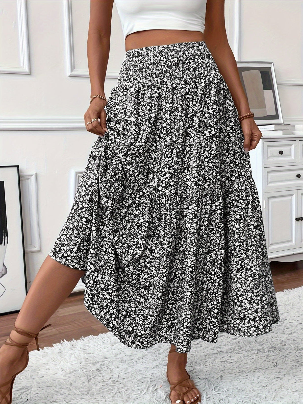 Elena Ditsy Floral Skirt