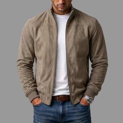 Dominic - Suede-Look Bomber Jacket