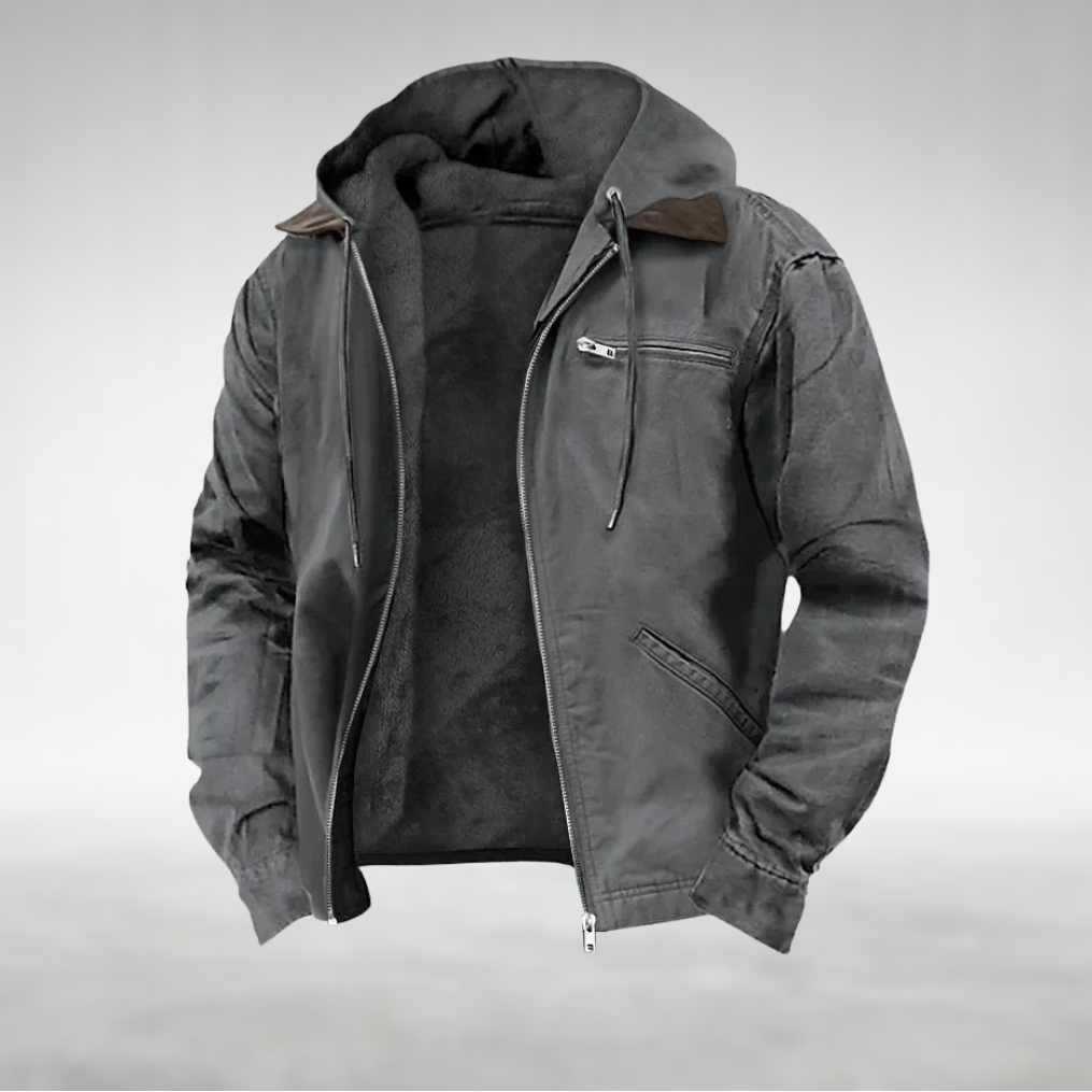 David hooded jacket with deep front pockets