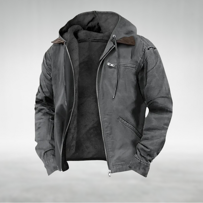 David hooded jacket with deep front pockets