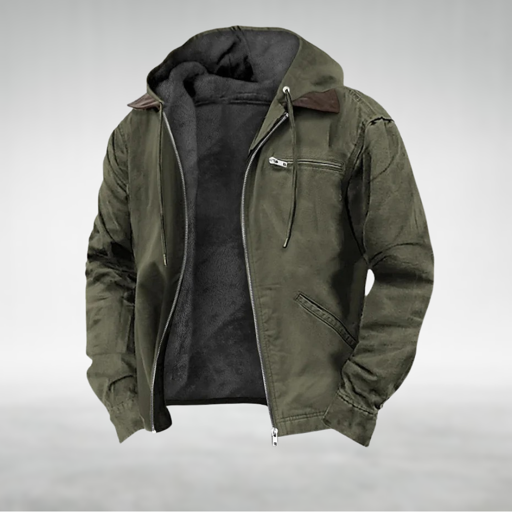 David casual jacket layered over a tee