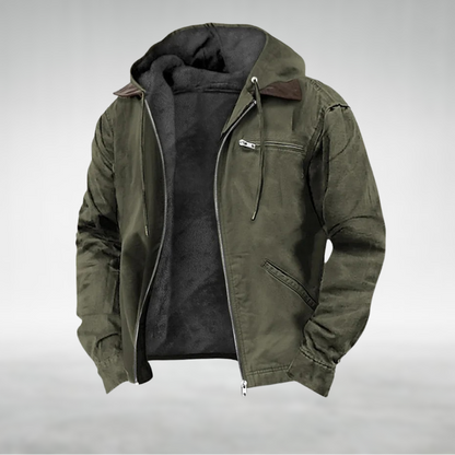 David casual jacket layered over a tee