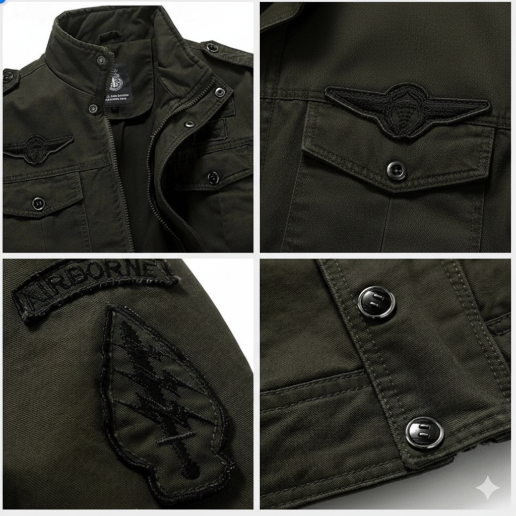 Men's structured military jacket for spring and fall