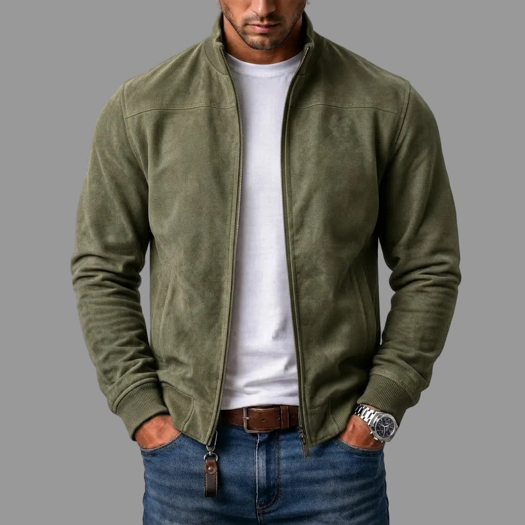 Dominic - Suede-Look Bomber Jacket