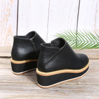 Coralie | Wedge Ankle Boots with Side Zip