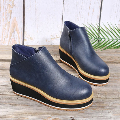 Coralie | Wedge Ankle Boots with Side Zip