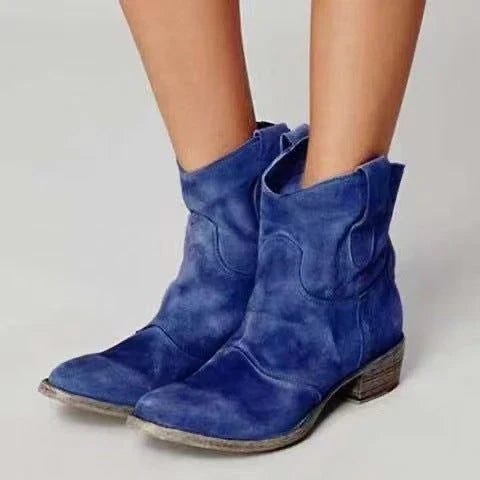 Delphine | Suede Ankle Boots with Side Zip