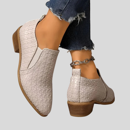 Eliane | Braided Ankle Boots with Block Heel