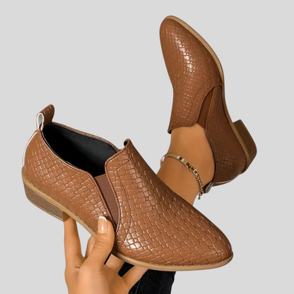 Eliane | Braided Ankle Boots with Block Heel