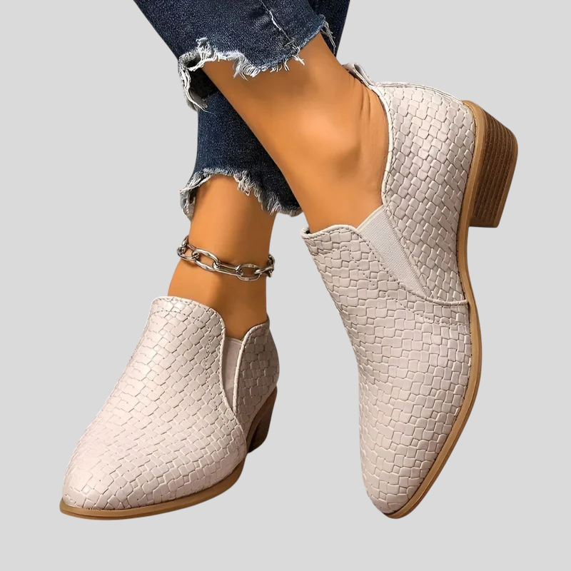 Eliane | Braided Ankle Boots with Block Heel