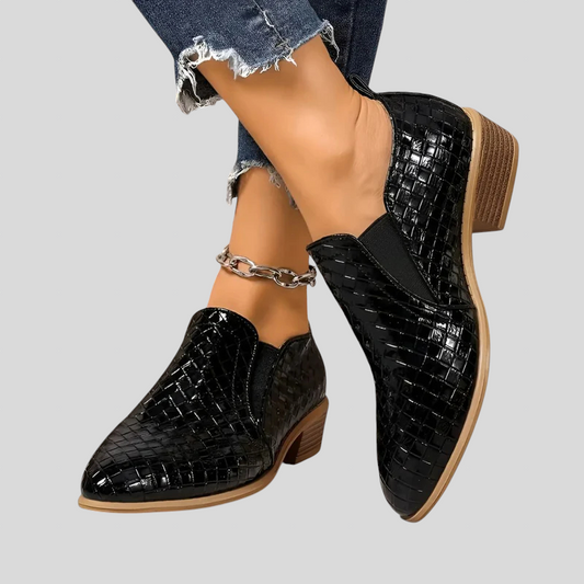 Eliane | Braided Ankle Boots with Block Heel