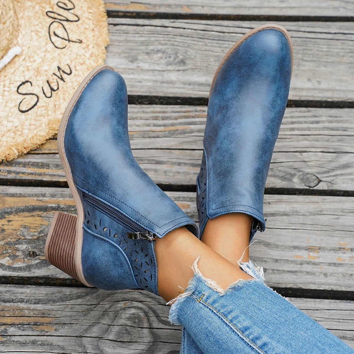 Garance | Mid-Heel Western Ankle Boots