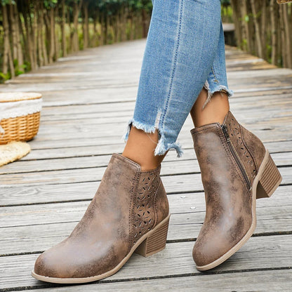 Garance | Mid-Heel Western Ankle Boots