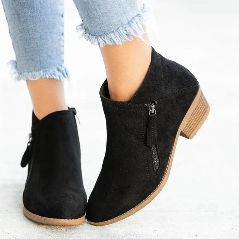 Capucine | Waterproof Low-Top Faux Suede Ankle Boots