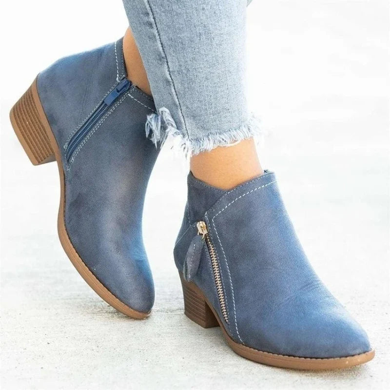 Capucine | Waterproof Low-Top Faux Suede Ankle Boots