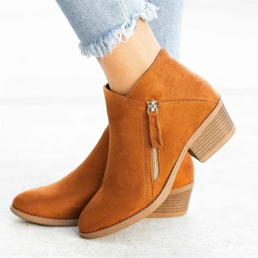 Capucine | Waterproof Low-Top Faux Suede Ankle Boots