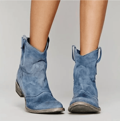 Delphine | Suede Ankle Boots with Side Zip
