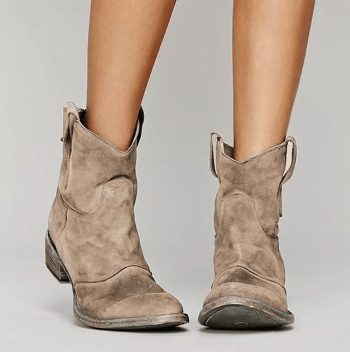 Delphine | Suede Ankle Boots with Side Zip