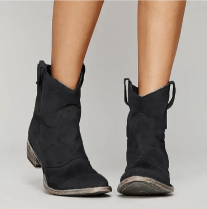 Delphine | Suede Ankle Boots with Side Zip
