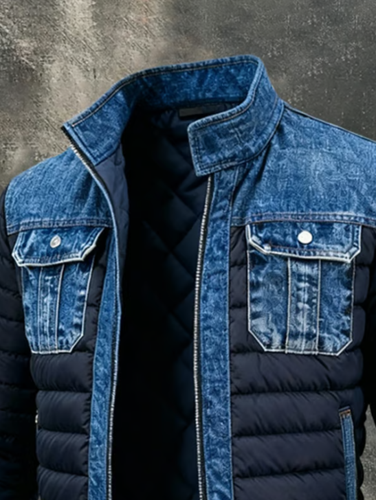 Varel | Quilted Denim Hybrid Jacket