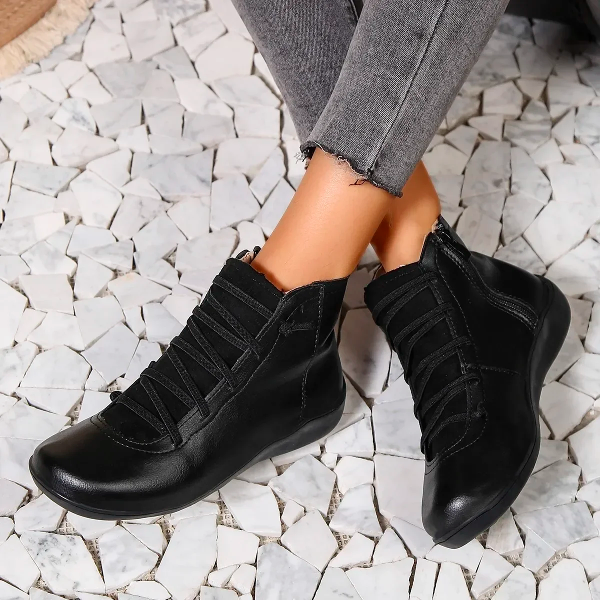 Heloise | Zip-Up Ankle Boots with Non-Slip Sole