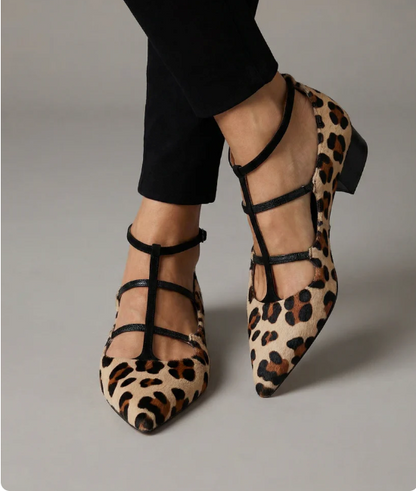 Franca | Heeled Shoes with Leopard Strap