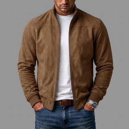 Dominic - Suede-Look Bomber Jacket