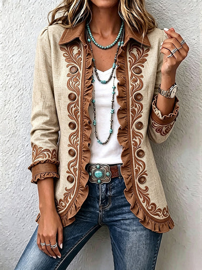 Isabelle | Vintage Bohemian Floral Pleated Coat