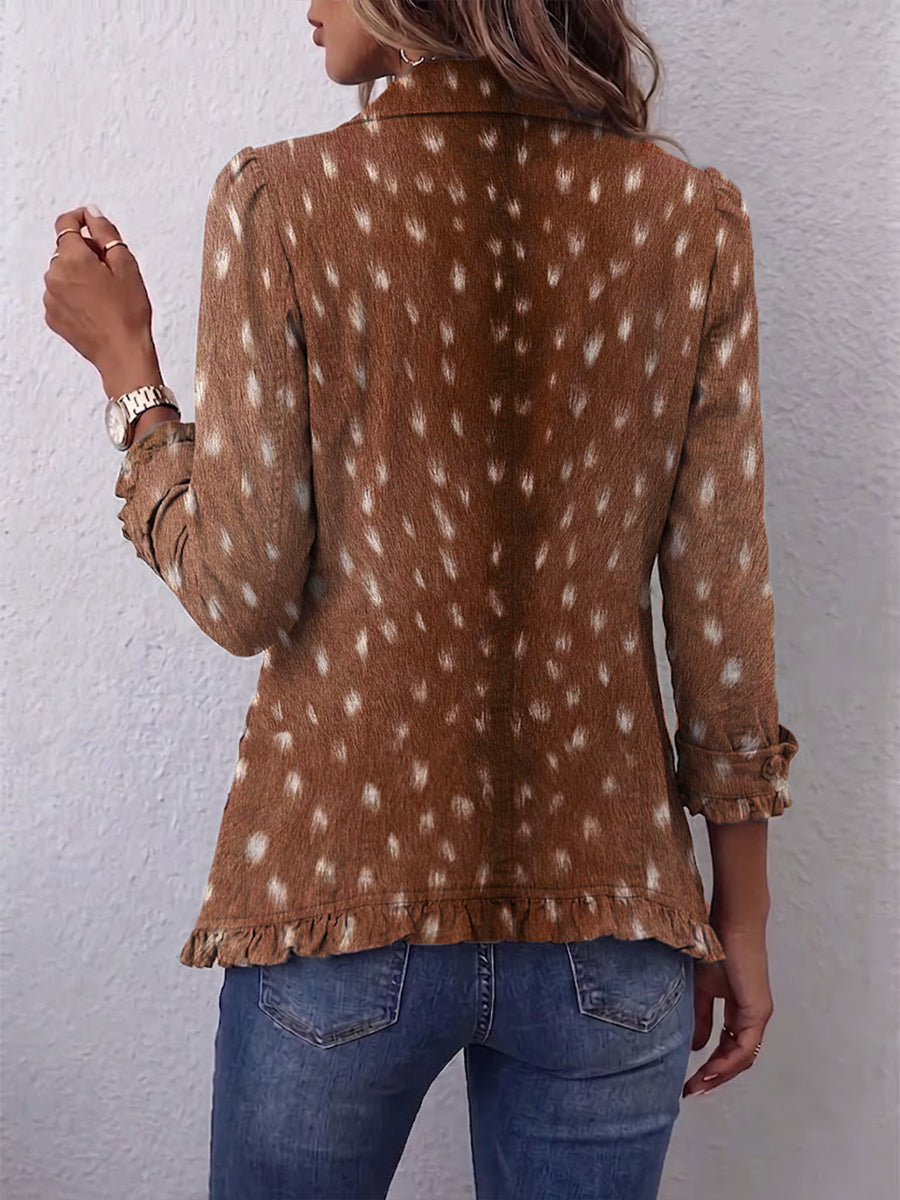 Françoise | Bohemian Animal Print Pleated Coat