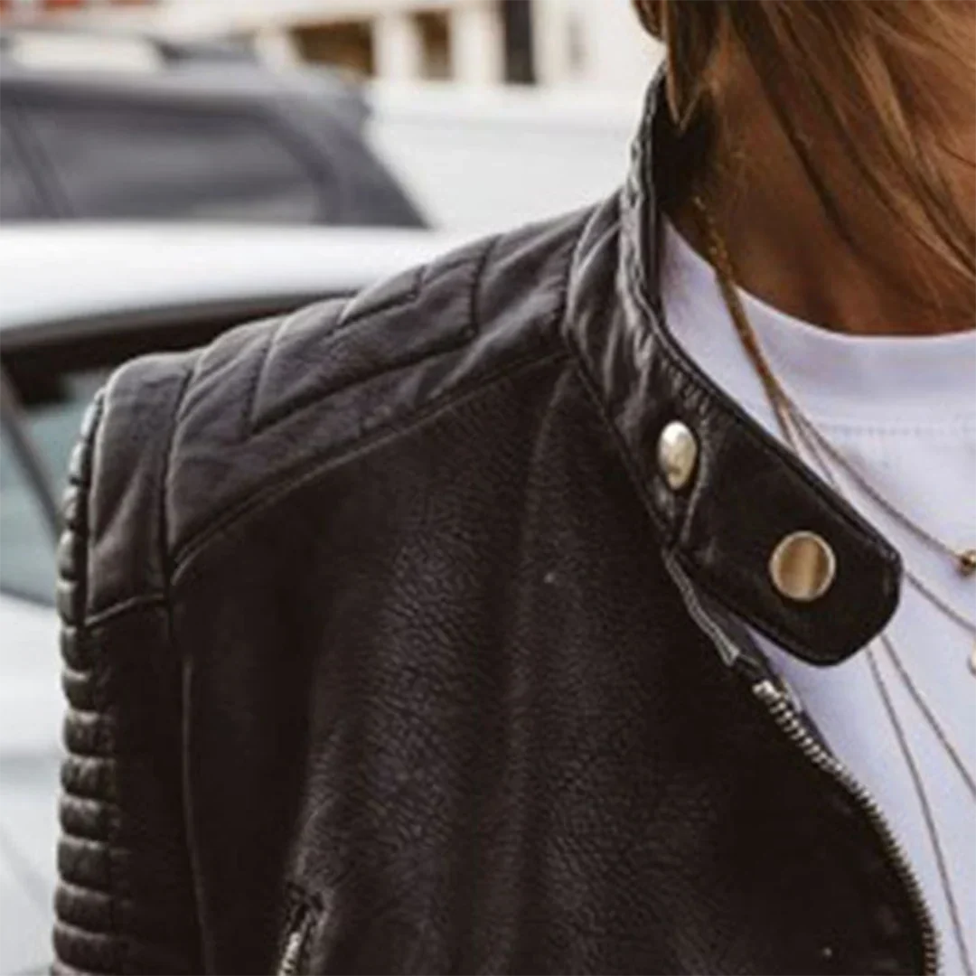 Women's Leather Jacket | Quilted Biker Moto