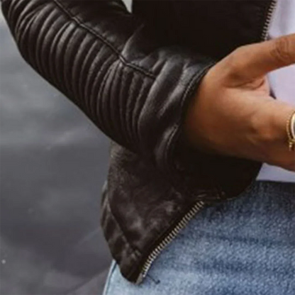 Women's Leather Jacket | Quilted Biker Moto